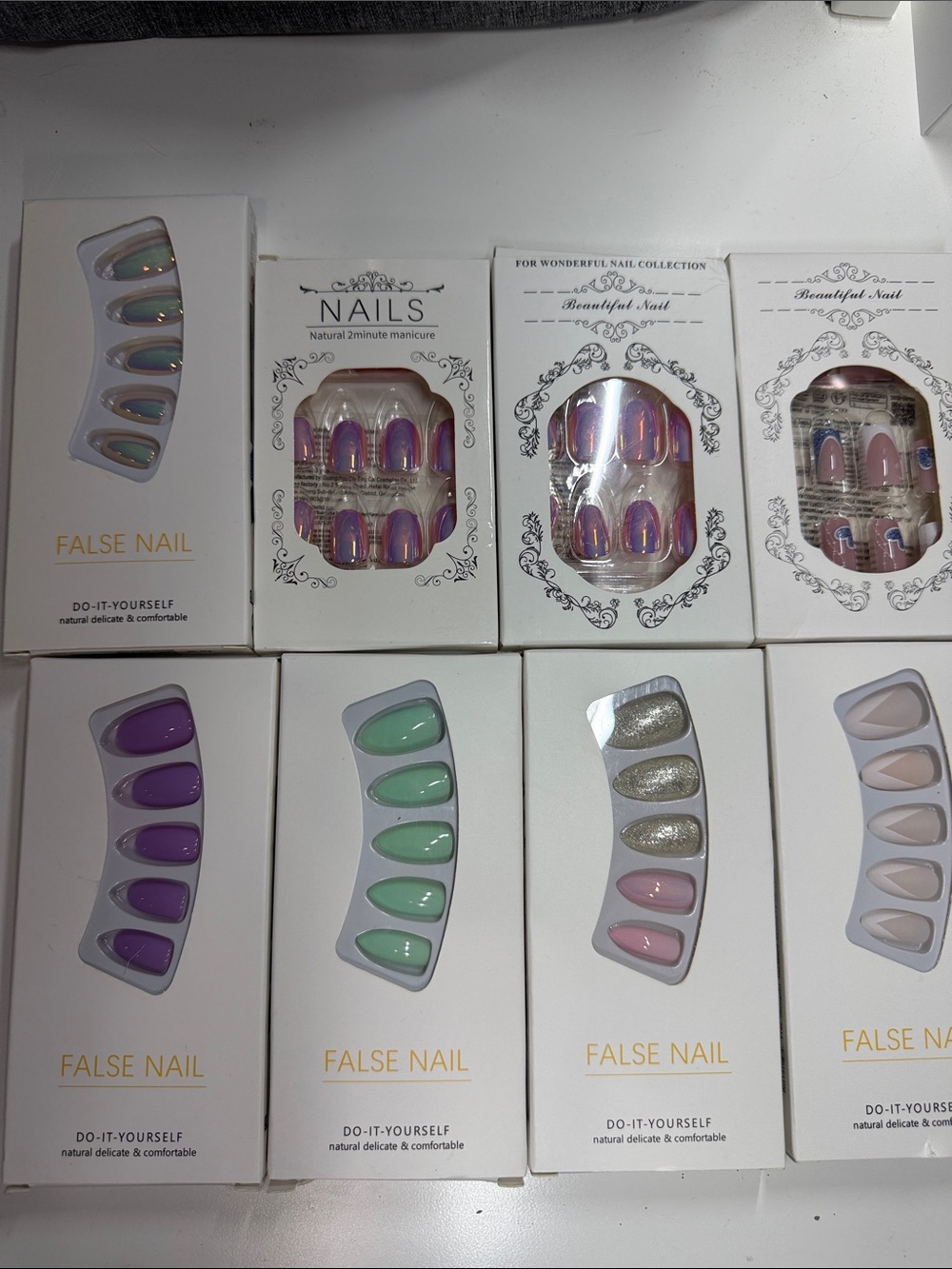 Press-on nail bundle of 8 styles.